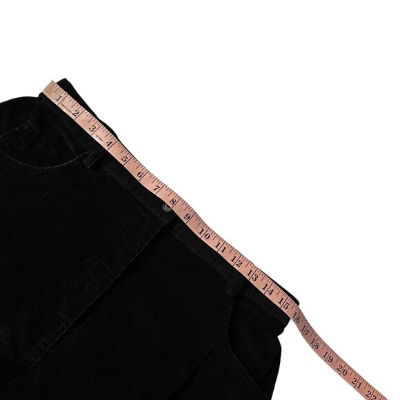 Erika Black Corduroy Pants Sz 12 Elastic Waist Straight Leg Relaxed Fit Vintage - Picture 6 of 9
